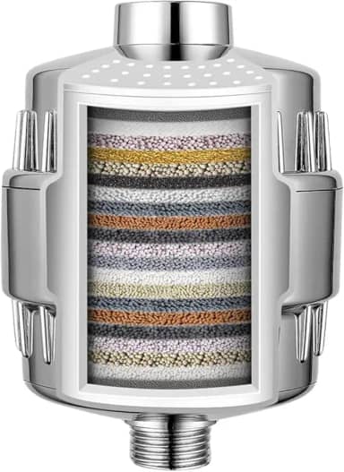 Filtro de Chuveiro Soul Water – 20 Estágios de Filtragem – Remove Cloro, Metais Pesados e Odores – Com Vitamina C, Zeólita e Minerais – Pele Mais Hidratada e Cabelos Preservados