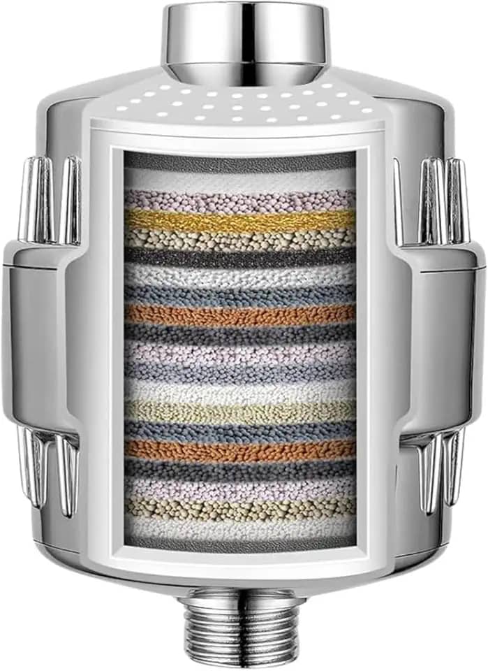 Filtro de Chuveiro Soul Water – 20 Estágios de Filtragem – Remove Cloro, Metais Pesados e Odores – Com Vitamina C, Zeólita e Minerais – Pele Mais Hidratada e Cabelos Preservados