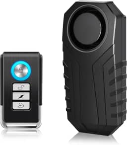 Cruxer Sistema de sensor de movimento remoto de alarme de bicicleta, alarme de motocicleta com controle remoto, alarme de bicicleta antifurto alto de 110 dB, segurança de vibração à prova d'água sem