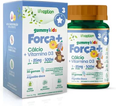 Gummy Kids Força+ | Suplemento Infantil com Vitamina D3 e Cálcio | Saúde óssea, Dental e Muscular