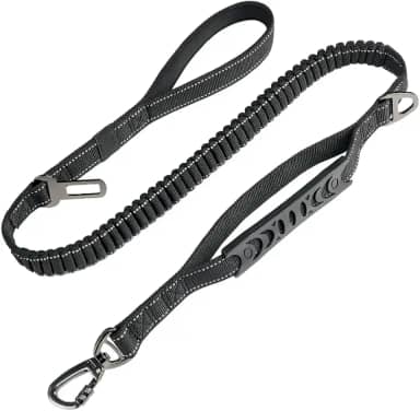 Guia pra cães c/Cinto Segurança Amortecedor Antipuxão MADOG