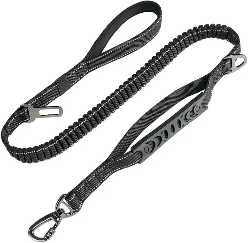 Guia pra cães c/Cinto Segurança Amortecedor Antipuxão MADOG