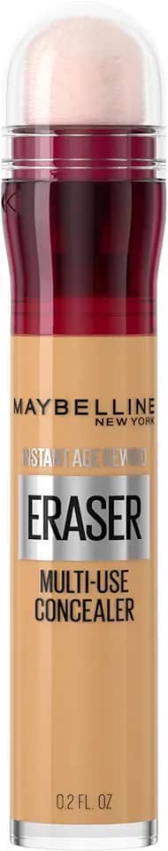 Maybelline NY Instant Age Rewind Corretivo Líquido, Multiuso que Corrige Olheiras e Linhas Finas, Contorna e Ilumina, Alta Cobertura e Fórmula Vegana, Cor 144, Caramel, 5.9ml
