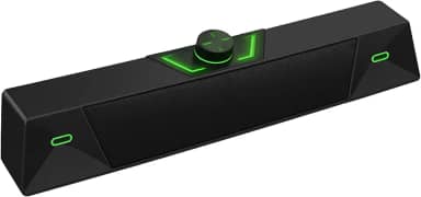 Soundbar Caixa de Som Gamer Compacta 7W RMS, Iluminação LED, USB 5V, Controle de Volume, Ideal para PC, Notebook e Smart TV Com Entrada P2 3,5mm