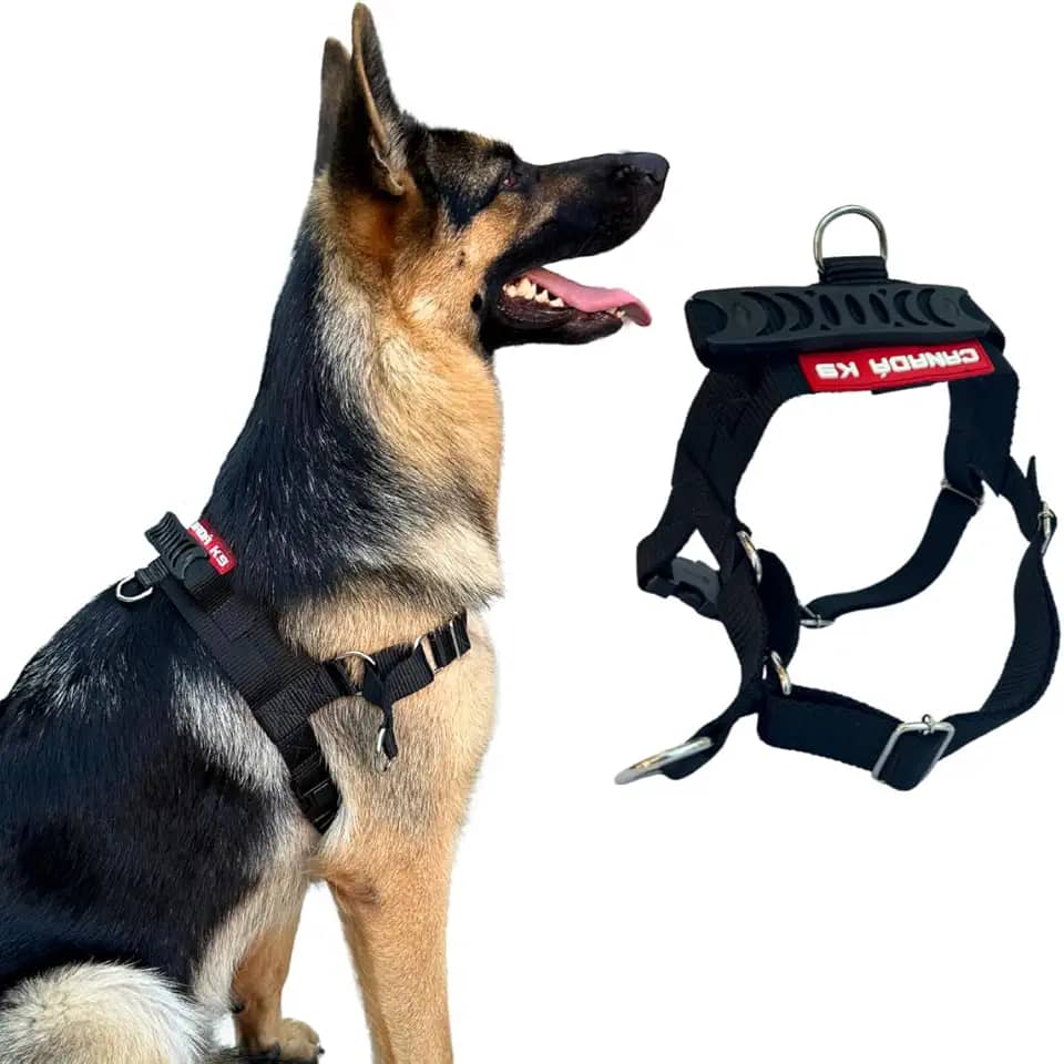 Coleira Peitoral Anti-puxão para Cães Fortes Tamanho G - Canadá K9 (preto)