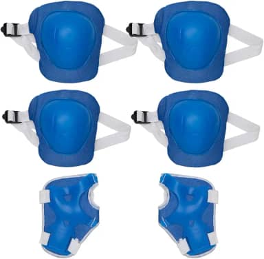 Zippy Toys Kit de Proteção Azul, 6 Peças, Recomendado Para Crianças Acima de 3 anos, 1 par de cotoveleiras, 1 par de munhequeiras e 1 par de joelheiras, Material Poliéster e Plástico de Qualidade