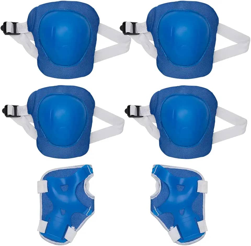 Zippy Toys Kit de Proteção Azul, 6 Peças, Recomendado Para Crianças Acima de 3 anos, 1 par de cotoveleiras, 1 par de munhequeiras e 1 par de joelheiras, Material Poliéster e Plástico de Qualidade