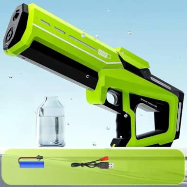 Lançador Arminha de Água Elétrico via USB, Pistola de água com Alcance Máx 10 Metros, Bateria Recarregável (VERDE)