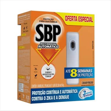 SBP Multi Inseticida Automático Aparelho + Refil 250ml - Duração até 8 semanas