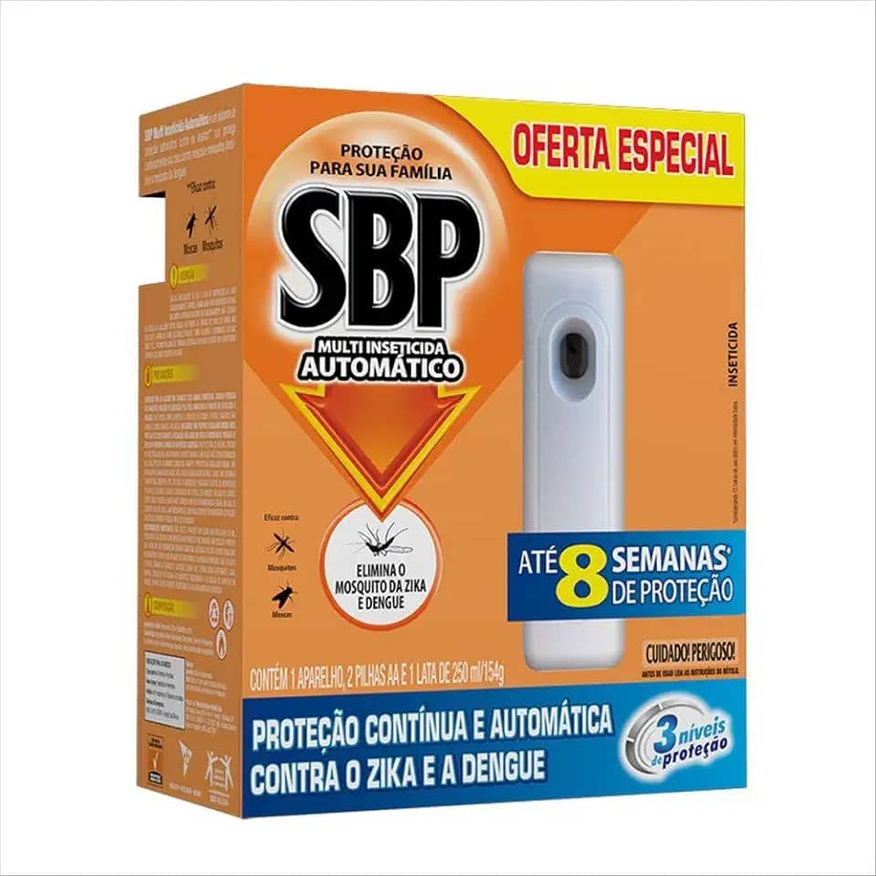 SBP Multi Inseticida Automático Aparelho + Refil 250ml - Duração até 8 semanas