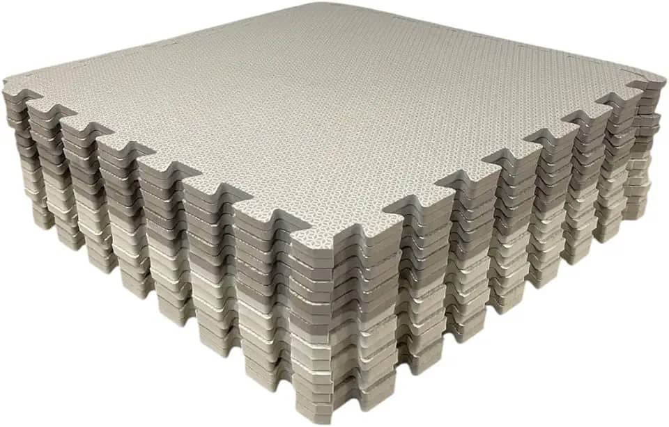 Loja da Maria Kit 12 Tapetes Tatame EVA 50x50x1cm 10mm Tons de Cinza