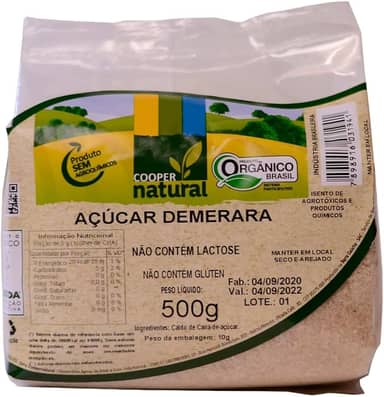Açúcar Demerara Orgânico Coopernatural 500g