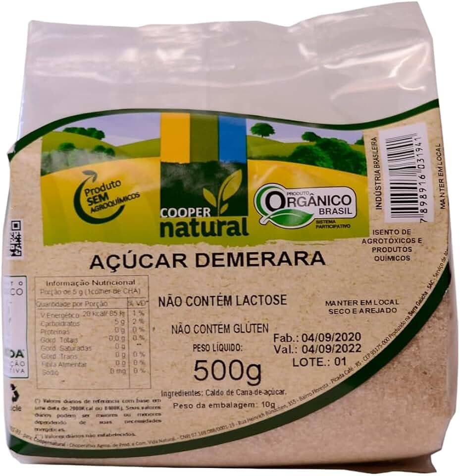 Açúcar Demerara Orgânico Coopernatural 500g