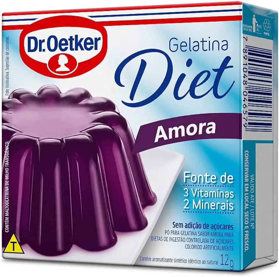 Dr.Oetker Dr. Oetker Gelatina Em Pó Diet Sabor Amora Sobremesa Com Sabor E Consistência Deliciosa Fácil De Fazer 12G