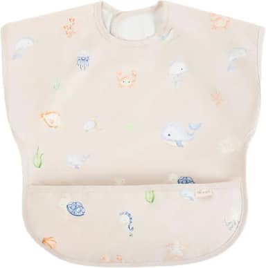 Ali+Oli Conjunto de babador para bebês (1 peça) de manga curta (submarino) sem BPA, certificado Oeko-Tex, babador à prova de bagunça para comer, avental de bebê impermeável, lavável na máquina