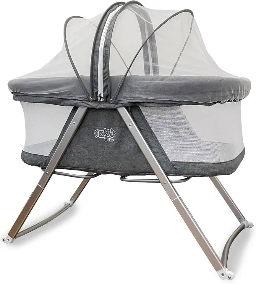 Berço Moisés Portátil Com Balanço Comfy 9kgs Cinza - MaxiBaby