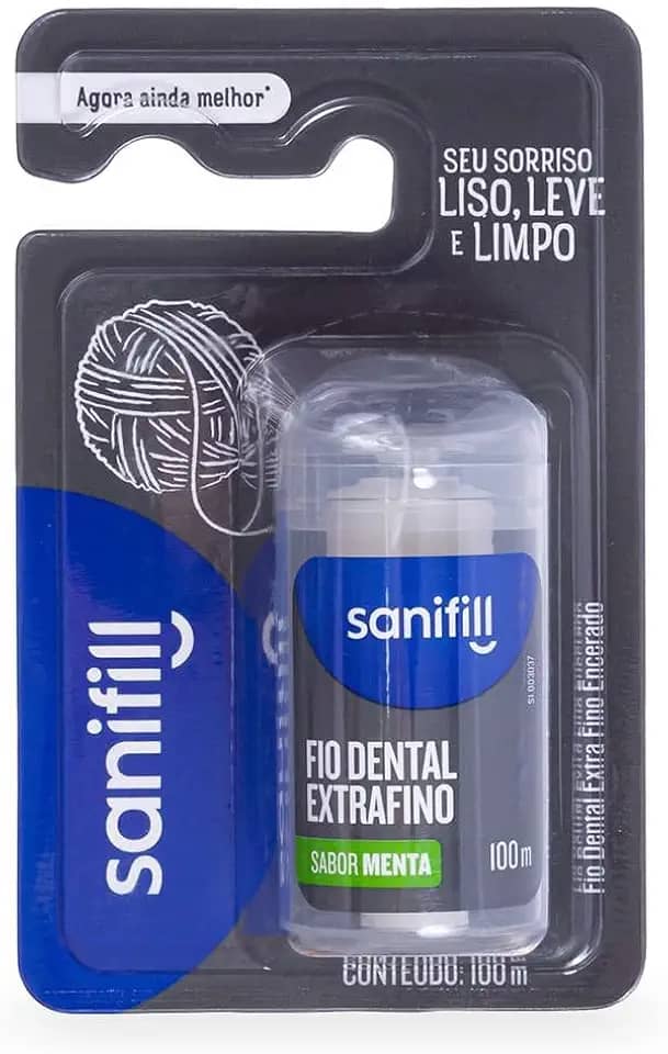 Fio Dental Sanifill Extrafino Sabor Menta 100 metros, Sanifill