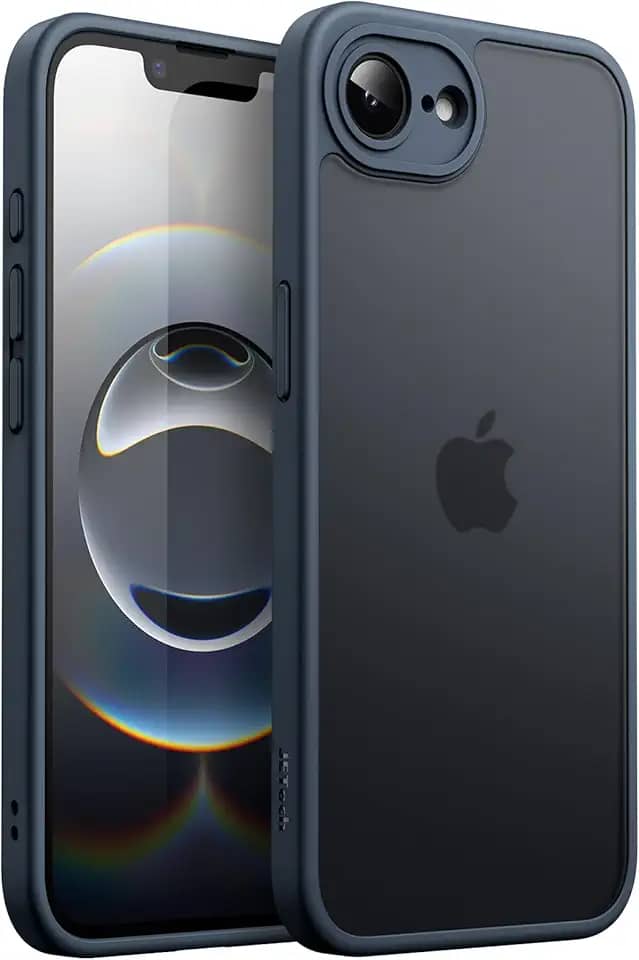 JETech Capa Matte para iPhone 16e 6,1 Polegadas 2025, Case Proteção Contra Quedas de Nível Militar à Prova de Choque, Capinha Traseira Translúcida Fosca, Anti-Impressão Digital (Azul Tempestade)