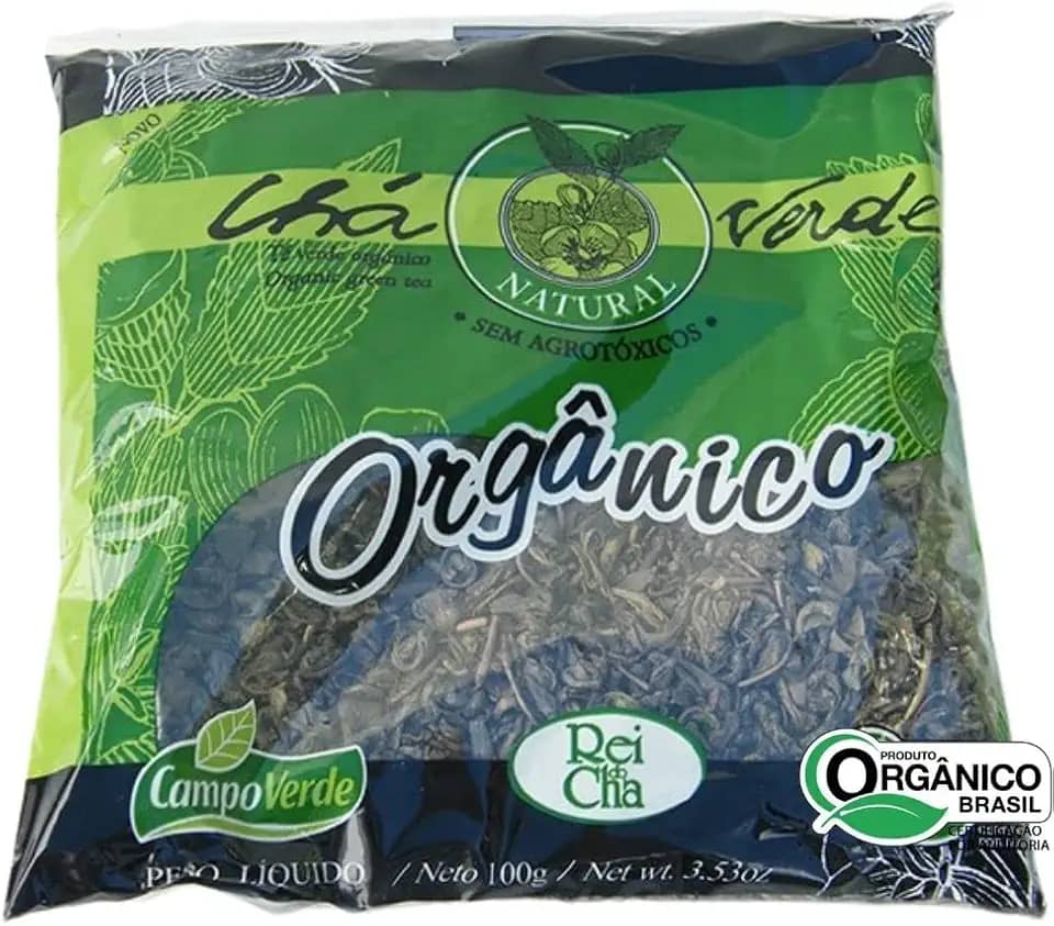Chá Verde Orgânico das Folhas Campo Verde pacote 100 gramas