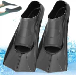 Nadadeira de Silicone Training Fins, Nadadeira Natação, Pe de Pato Natacao, Nadadeira de Silicone Premium Fins, Unissex, Preto