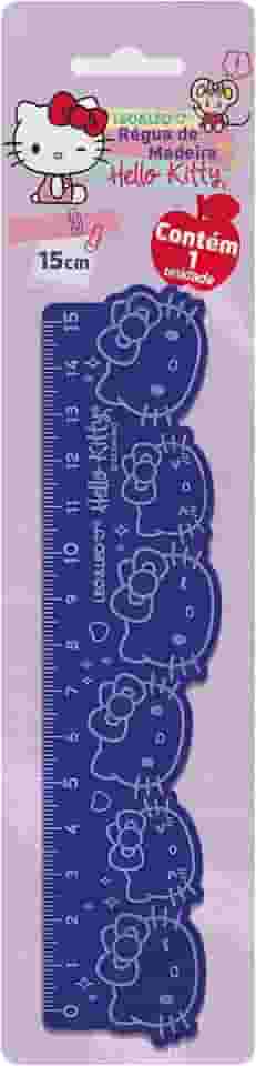 RÉGUA DE MADEIRA DECORADA HELLO KITTY OPPBAG C/ 1 UND LEO&LEO