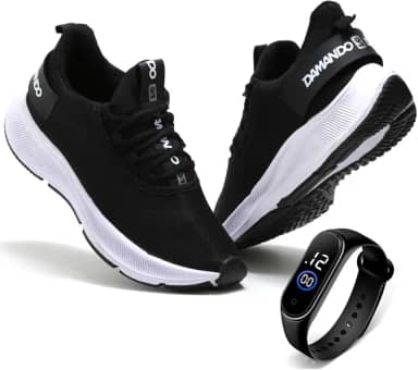 Tenis Masculino Academia Corrida Treino Esportivo Caminhada Confortavel e Leve + Relógio Digital