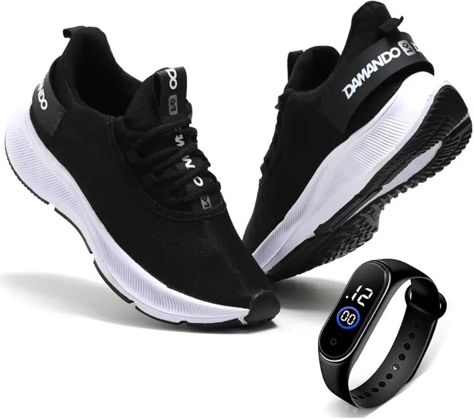 Tenis Masculino Academia Corrida Treino Esportivo Caminhada Confortavel e Leve + Relógio Digital