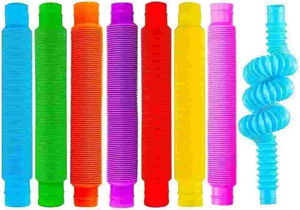 Fidget Toy Pop It Tubo Colorido P/ Esticar Em Diversas Maneiras Barato 3 unidades - Ja no Brasil