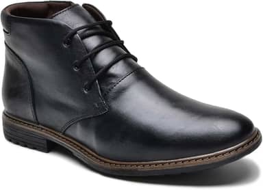 Bota Masculina Casual em Couro, com Cadarço e Zíper Lateral