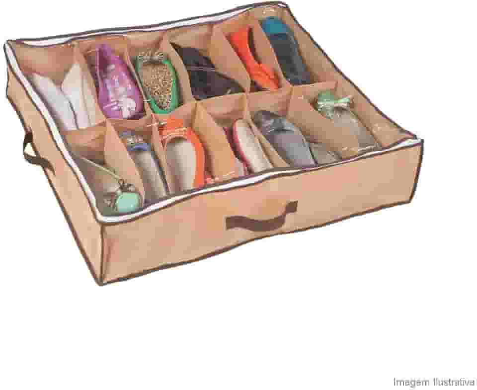 Ordene - Sapateira Flexível para 12 Pares, Cor Bege, Linha My Closet