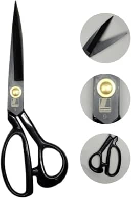 Tesoura Alfaiate Costura Reforçada Titanium Profissional 9'' Artesanato Teflon Cortar Tecido Aço Alemão