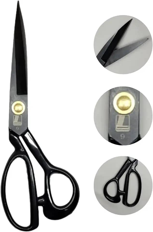Tesoura Alfaiate Costura Reforçada Titanium Profissional 9'' Artesanato Teflon Cortar Tecido Aço Alemão