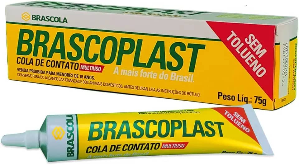 Cola Contato Standard sem Tolueno 75G, Brascoplast 406884, Branco