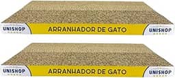 Kit 2 Arranhadores de Gato em Papelão Ondulado Anti Estresse Aparência de Madeira