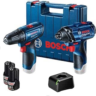 Bosch Kit Parafusadeira GSR 120-LI e Chave de Impacto GDR 120-LI, 12V com 2 baterias, 1 carregador e 1 maleta