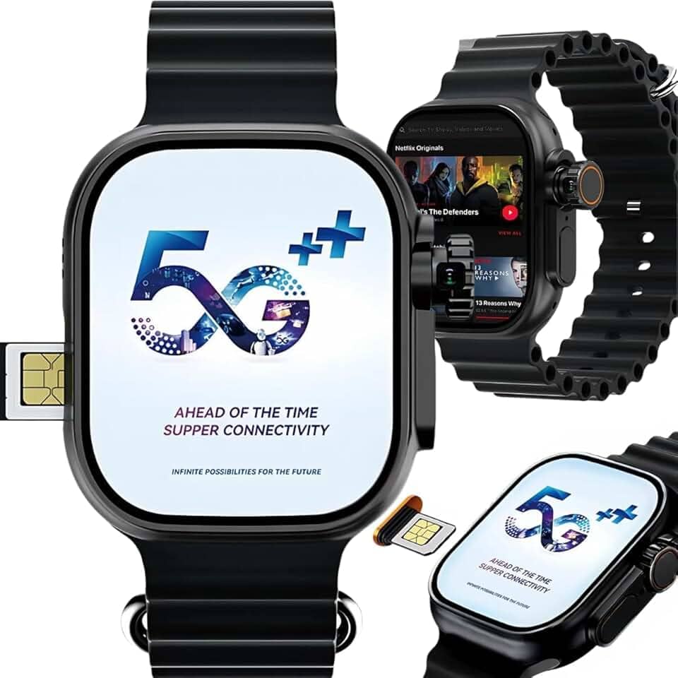 Smartwatch Relógio Inteligente 5G Ultra 3 AI, 16GB, com Pulseiras de 49mm, Tela AMOLED, CHIP, Câmera, NFC, ChatGPT, GPS, Masculino, Multifuncional, Resistente à Água, Moderno (Preto)