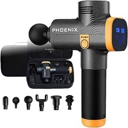 Pistola Massageadora Phoenix A2 Profissional 20 Velocidades 6 Ponteiras