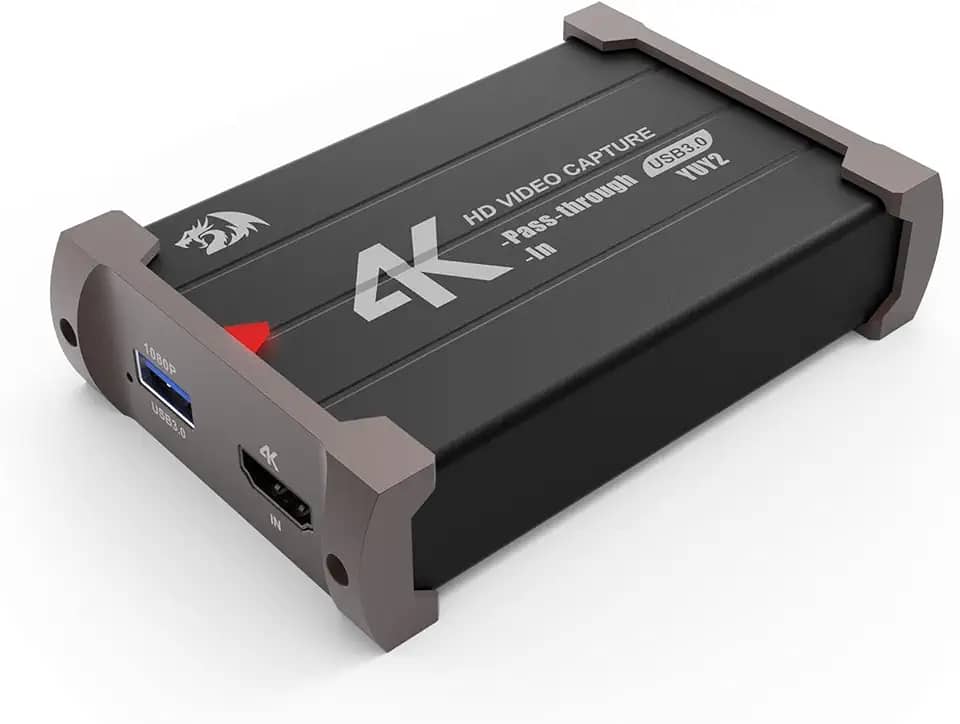 Redragon Placa de captura de áudio e vídeo VC-321, HDMI, USB, preta