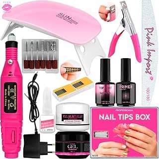 Kit Manicure Completo Gel de Unhas com Cabine Sun Mini LED 6W e Lixadeira Elétrica Caneta Bivolt