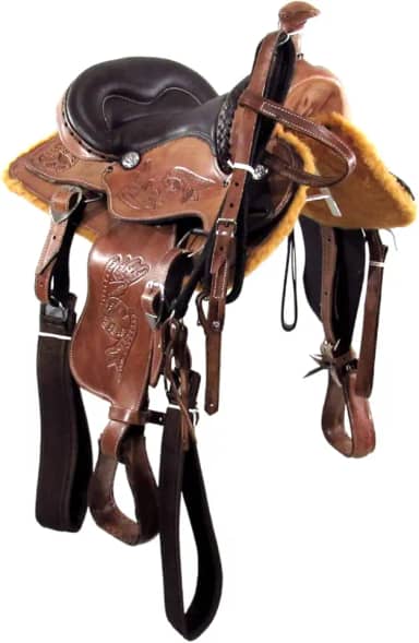 Sela de Cavalo Americana Quarto de Milha Tradicional Natural 16 Polegadas