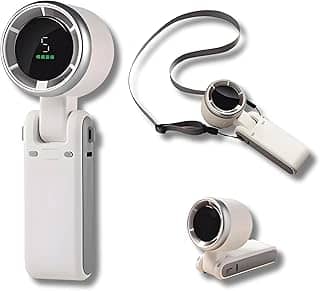 Ventilador Portátil Recarregável 7W, Mini Ventilador de Mão Dobrável com Tela Digital, 5 Velocidades, Bateria 3600mAh até 6h de Uso, Ultra Silencioso com Entrada Type-C – Ótimo para o Verão