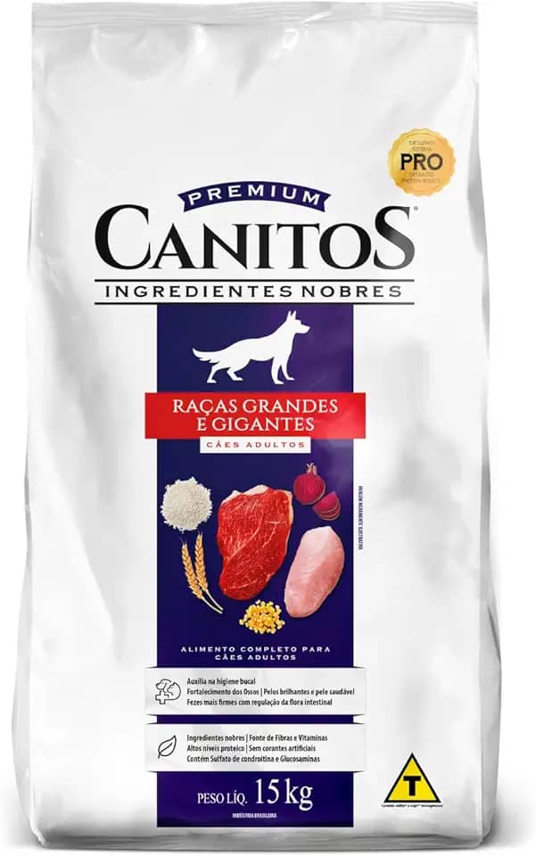Ração para Cães - Canitos - Adultos - Raças Grandes e Gigantes 15 Kg