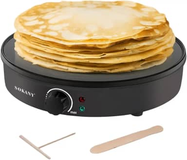Máquina de Crepe Panqueca Elétrica Omelete Grelha Chapa Tapioca (110V)
