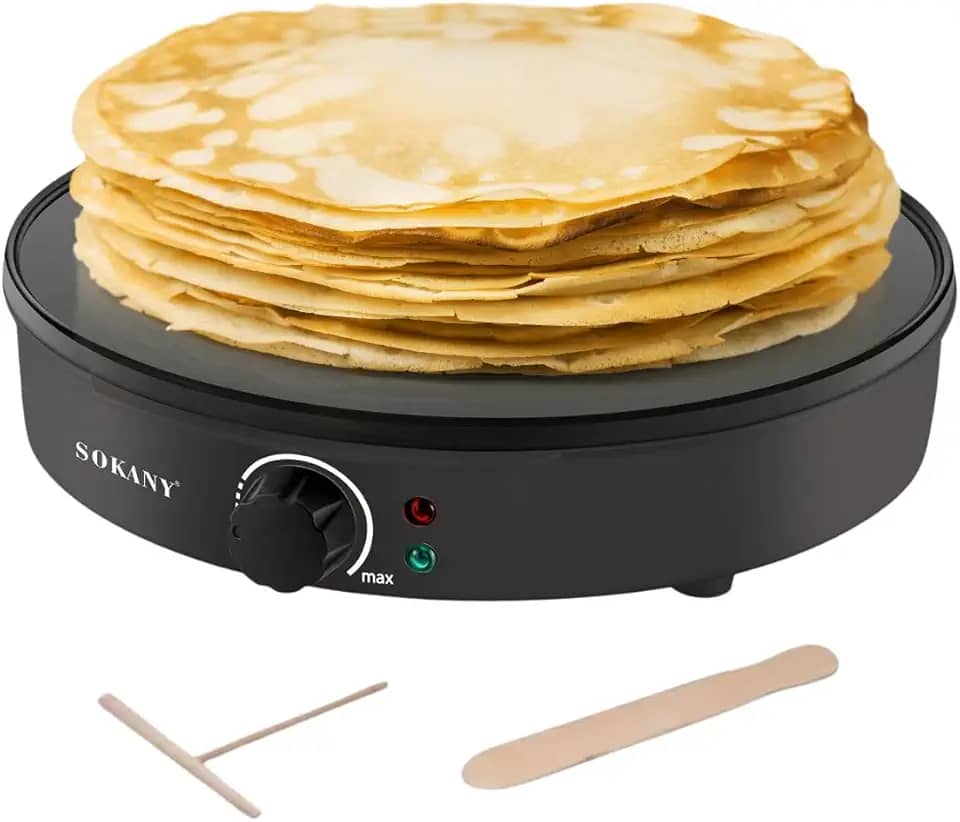 Máquina de Crepe Panqueca Elétrica Omelete Grelha Chapa Tapioca (110V)