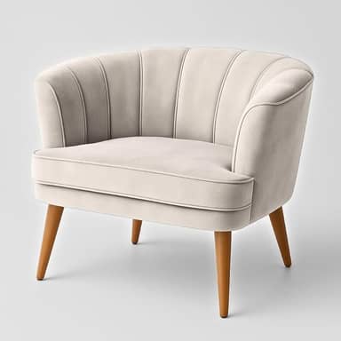 Poltrona Cadeira Decorativa para Sala de Espera Recepção Resistente Ergônomica MOBLAN decor (Bege)