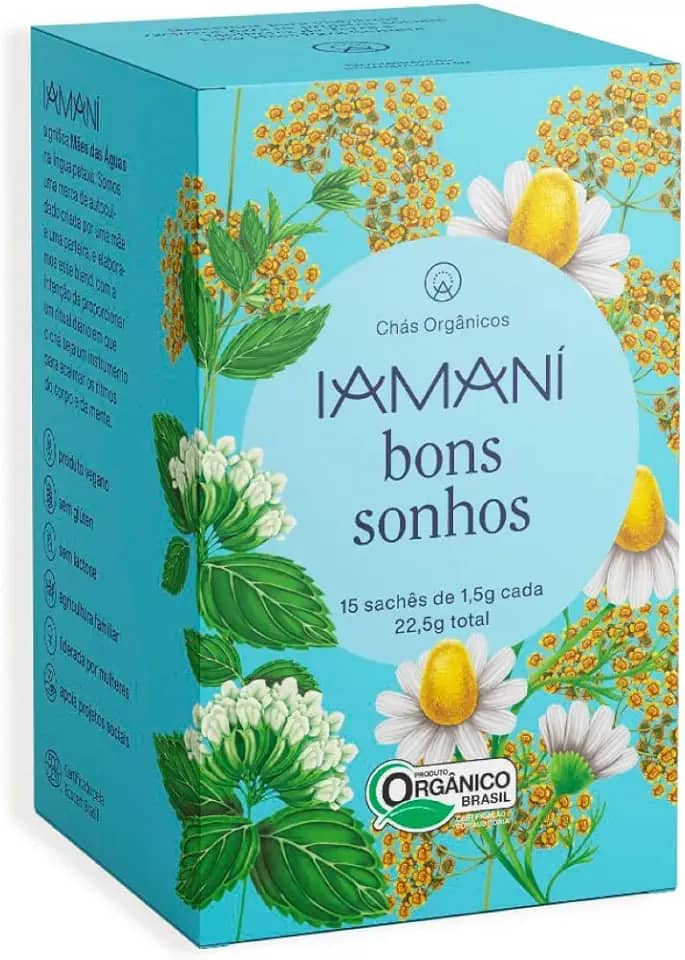 Chá Iamaní Bons Sonhos Camomila Calmante Melissa Orgânicos