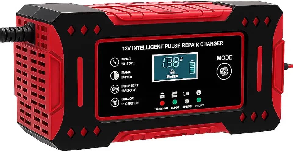 Carregador inteligente 12V com display. Ideal para carro, moto e caminhão. Bivolt, com proteção contra superaquecimento, sobrecarga e curto-circuito – Qualidade Premium LNSTORE