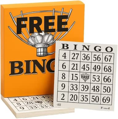 Mega Bloco Bingo PREMIUM - 1 Bloco com 100 Folhas - Série Exclusiva com 1500 Combinações - Laranja