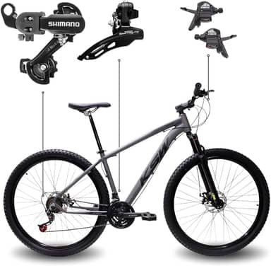 Bicicleta Aro 29 KSW XLT 100 21 Marchas Shimano Quadro Alumínio Freio Hidráulico MTB