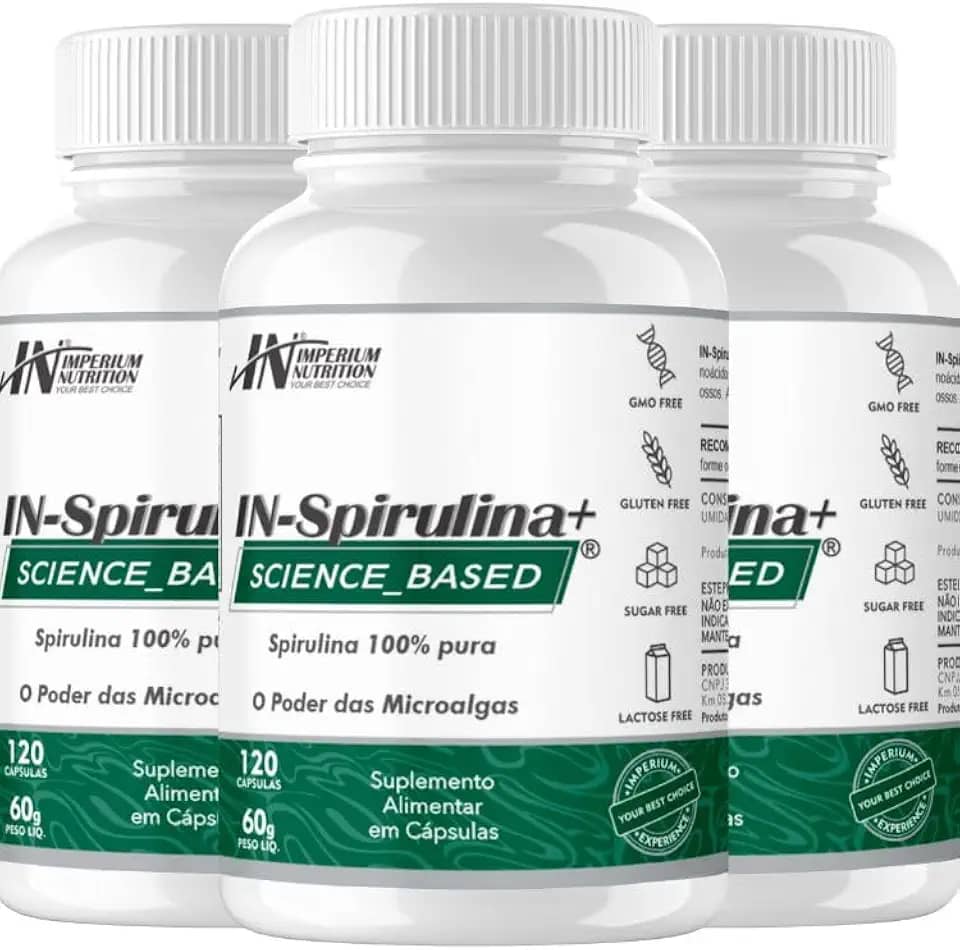 3x IN-Spirulina+ 500mg (Spirulina 360 Cápsulas) Imperium Nutrition